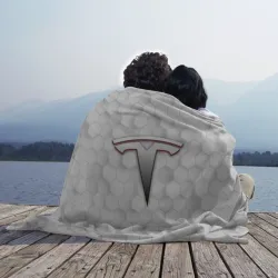 Плед 3D Tesla геометрические соты узор - фото 2