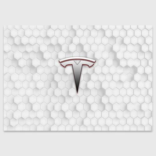 Поздравительная открытка Tesla геометрические соты узор