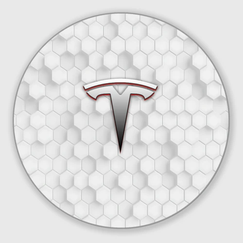 Круглый коврик для мышки Tesla геометрические соты узор