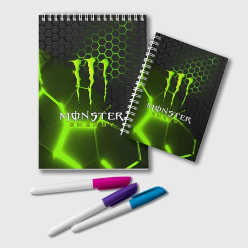 Блокнот Monster energy неон броня в стальных сотах