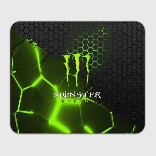 Прямоугольный коврик для мышки Monster energy неон броня в стальных сотах