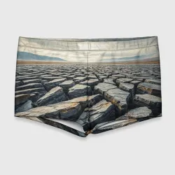 Мужские купальные плавки 3D Пустынный пейзаж с трещинами