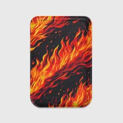 Картхолдер Magsafe магнитный Пламя на чёрном фоне