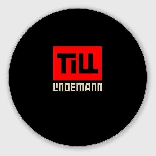 Круглый коврик для мышки Lindemann новый логотип на чёрном