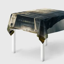 Скатерть 3D Градирня на фоне природы