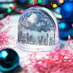 Игрушка Снежный шар Облакомикросхема над городом - фото 2