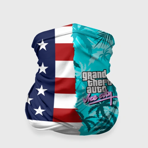 Бандана-труба 3D GTA Vice City тропики пальмы и флаг США
