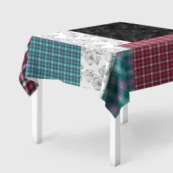 Скатерть 3D Деревенский этнический узор пэчворк 