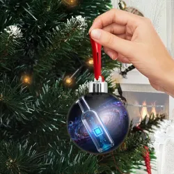 Ёлочный шар Футуристическая бутылка с чипом - фото 2
