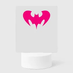 Светильник-ночник Batgirl розовый логотип супергероя 
