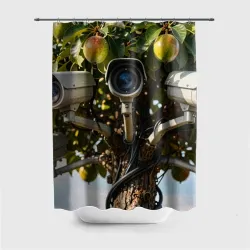 Штора 3D для ванной Видеонаблюдение на страже