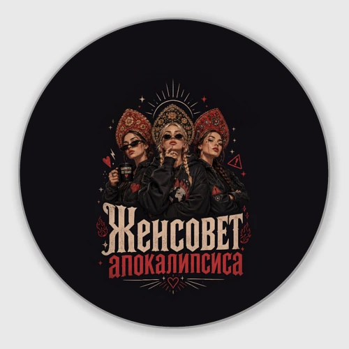 Круглый коврик для мышки Женсовет апокалипсиса