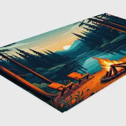 Холст прямоугольный Вечер у костра на природе - фото 2