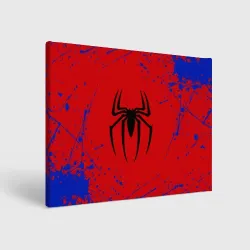Холст прямоугольный Spider man синие брызги красок на красном костюме