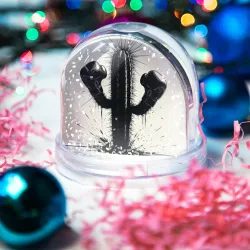 Игрушка Снежный шар Кактус-боксёр - фото 2