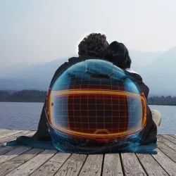 Плед 3D Футуристический шлем с подсветкой - фото 2