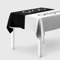 Скатерть 3D Благие знамения чёрное и белое 