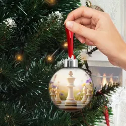 Ёлочный шар Шахматная королева среди полевых цветов - фото 2
