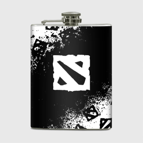 Фляга Dota 2 чёрно белый паттерн брызги красок