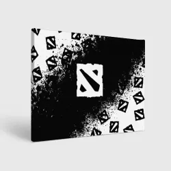 Холст прямоугольный Dota 2 чёрно белый паттерн брызги красок