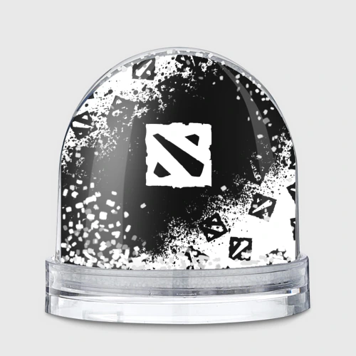 Игрушка Снежный шар Dota 2 чёрно белый паттерн брызги красок