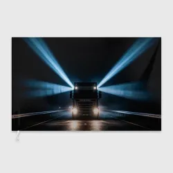 Флаг 3D Ночной грузовик Scania на трассе