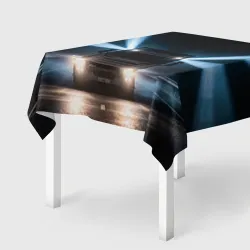 Скатерть 3D Ночной грузовик Scania на трассе