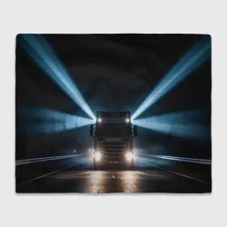 Плед 3D Ночной грузовик Scania на трассе