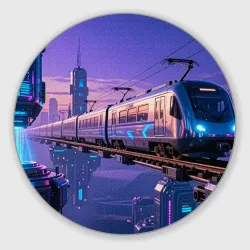Круглый коврик для мышки Вагонетка на магнитной подушке