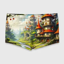 Мужские купальные плавки 3D Гном-крот