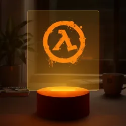 Светильник-ночник Half-Life лямбда брызги красок оранжевый - фото 2