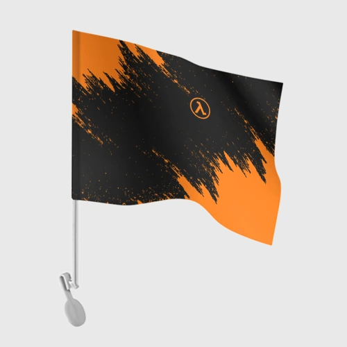 Флаг для автомобиля Half-Life брызги красок лого на груди