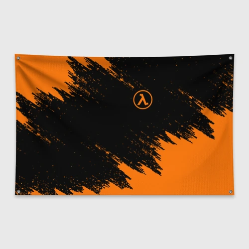 Флаг-баннер Half-Life брызги красок лого на груди