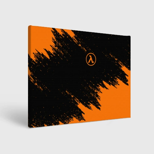 Холст прямоугольный Half-Life брызги красок лого на груди