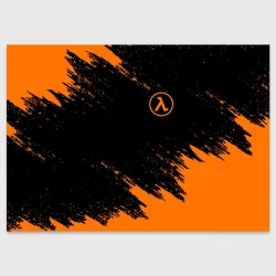 Поздравительная открытка Half-Life брызги красок лого на груди