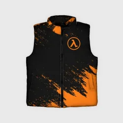 Детский жилет утепленный 3D Half-Life брызги красок лого на груди