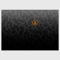 Поздравительная открытка Half-Life лямбда - чёрно белый паттерн лого на груди