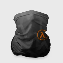 Бандана-труба 3D Half-Life лямбда - чёрно белый паттерн лого на груди