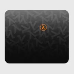 Прямоугольный коврик для мышки Half-Life лямбда - чёрно белый паттерн лого на груди