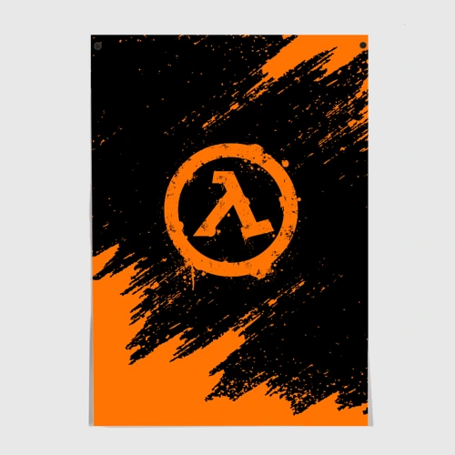 Постер Half-Life lambda брызги красок