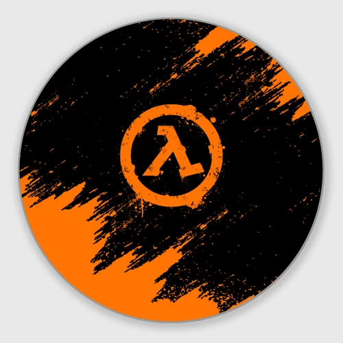 Круглый коврик для мышки Half-Life lambda брызги красок