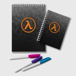 Блокнот Half-Life pattern lambda black gray