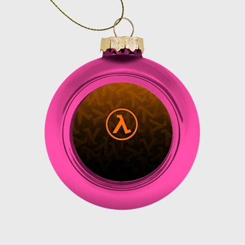Ёлочный шар стеклянный/пластиковый Half-Life orange pattern lambda 