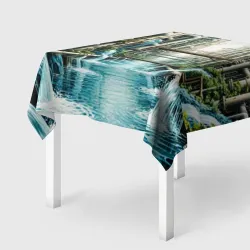 Скатерть 3D Трубы и водопады