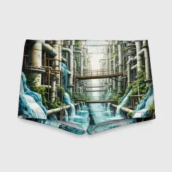 Детские купальные плавки 3D Трубы и водопады
