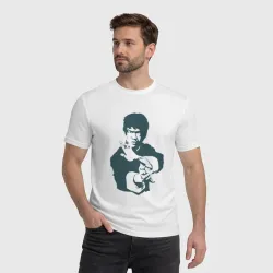 Мужская футболка хлопок Bruce Lee kung-fu - фото 2