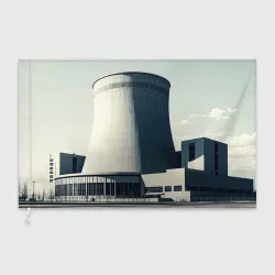 Флаг 3D Аэс с градирнями