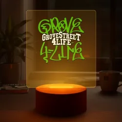 Светильник-ночник GTA San Andreas grove street 4 life граффити стиль банды - фото 2