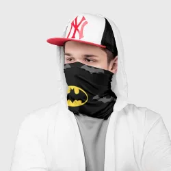 Бандана-труба 3D Batman classic logo gray pattern - фото 2