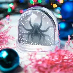 Игрушка Снежный шар Гигантский осьминог в тумане - фото 2
